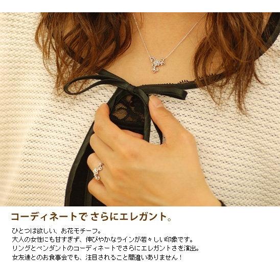 ローズカットダイヤモンドフラワーペンダント（チェーン付き） 誕生石 4月 PT900 K18 K10対応の画像