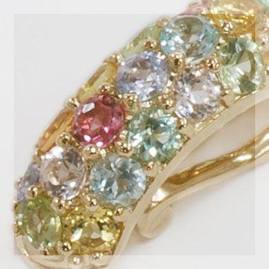 アルルカン マルチカラーパヴェペンダントトップ シャーベット チェーン無し  PT900 K18 K10対応の画像
