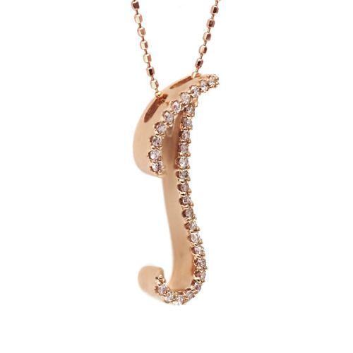 ダイヤモンドイニシャルペンダントトップ Ｊ” 誕生石 4月 PT900 K18 K10対応の画像