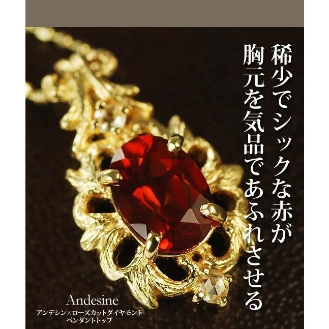 アンデシン ローズカットダイヤモンドペンダントトップ チェーン無し 