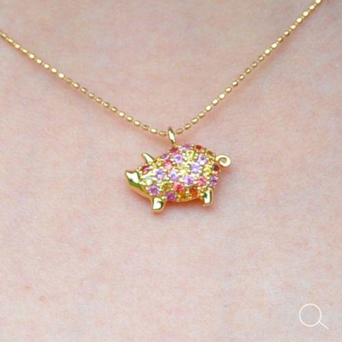 ピンクサファイア ペンダント 9月誕生石 パヴェネックレス K18の