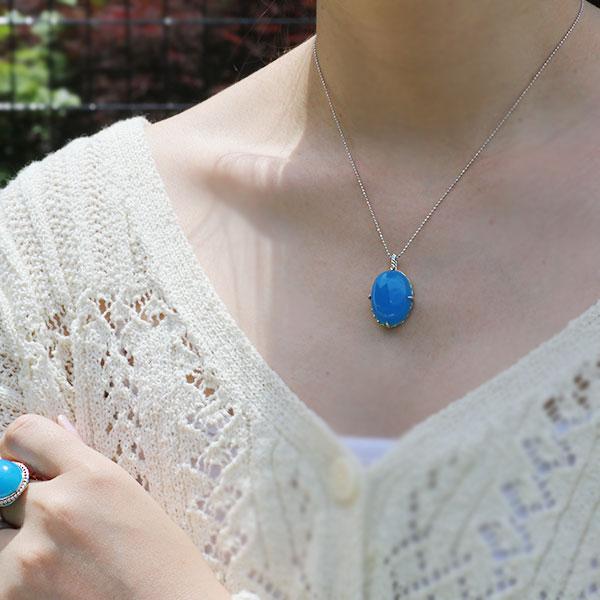 レディース 数量限定 Ardito 真夏の シーブルーカルセドニー  