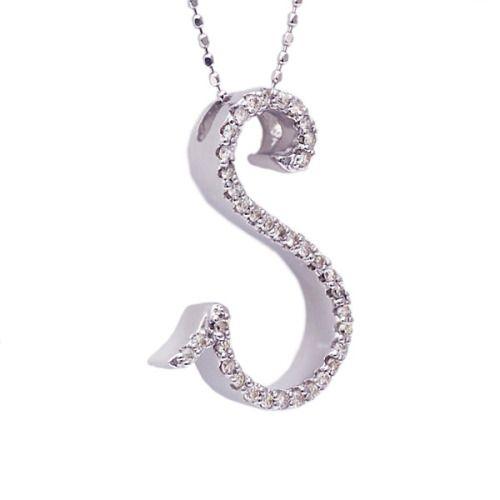 ダイヤモンドイニシャルペンダントトップ Ｓ” 誕生石 4月 PT900 K18 K10対応の画像