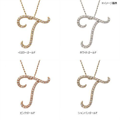 ダイヤモンドイニシャルペンダントトップ Ｔ” 誕生石 4月 PT900 K18 K10対応の画像
