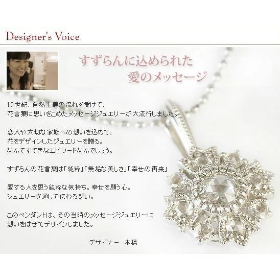 ミュゲット ローズカットダイヤモンド ペンダントトップ 誕生石 4月 PT900 K18 K10対応の画像