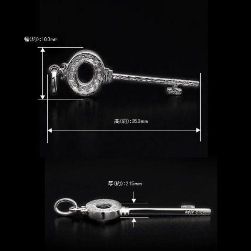 ローズカットダイヤモンド ラウンドキー ペンダントトップ 誕生石 4月 PT900 K18 K10対応の画像
