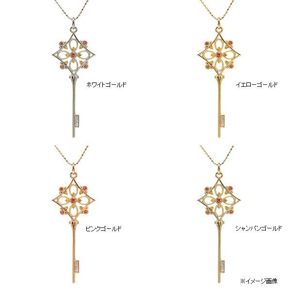 P10％中 サファイア ダイヤモンド鍵ペンダントトップ クラシックキー
