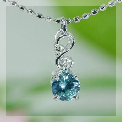ブルージルコン ヴィーナスライン”ダイヤモンドペンダントトップ