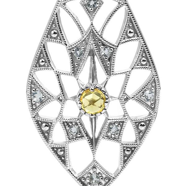 あすつく SV925 選べるマルチカラー ローズカットサファイア ホワイトトパーズ ペンダントトップ アルディート チェーン有無し選択可能 誕生石9月　 |  | 07