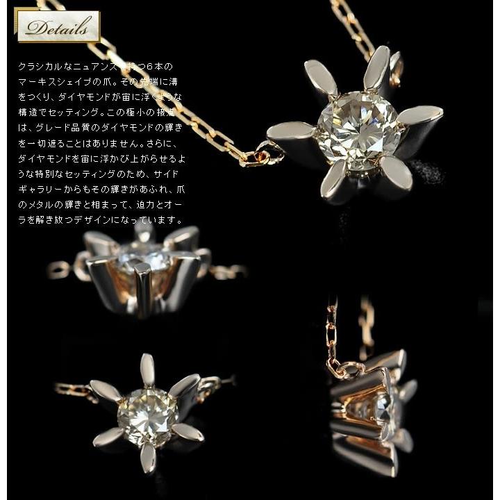 シャンパンカラーダイヤ ブリリアントカット ペンダントネックレス