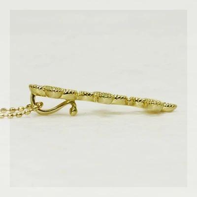 デマントイド ローズカットダイヤモンドクロシェペンダントトップ 誕生石 4月 PT900 K18 K10対応の画像