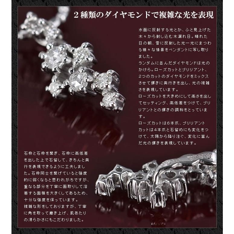 ローズカットダイヤモンド ダイヤモンドペンダントトップ PT900 K18 K10対応  誕生石 4月の画像