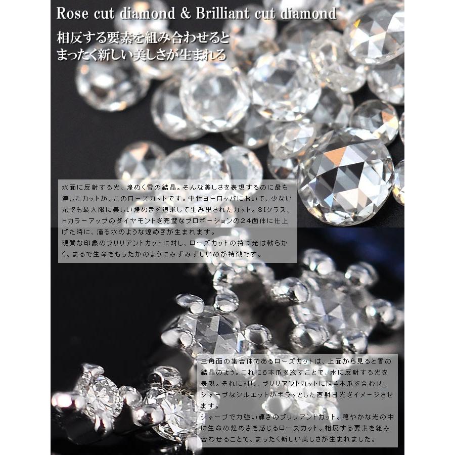 ローズカットダイヤモンド ダイヤモンドペンダントトップ PT900 K18 K10対応  誕生石 4月の画像