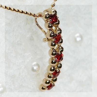 レディッシュサファイアプレシャスペンダントトップ 誕生石 9月 PT900 K18 K10対応の画像