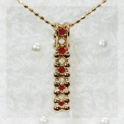 レディッシュサファイアプレシャスペンダントトップ 誕生石 9月 PT900 K18 K10対応の画像