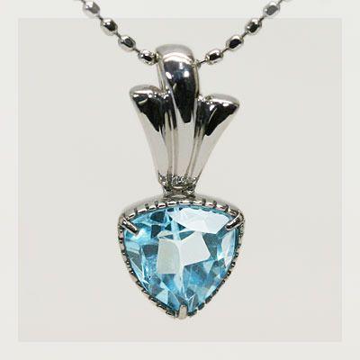 大人顔 ブルートパーズトリリアントペンダントトップ 誕生石 11月