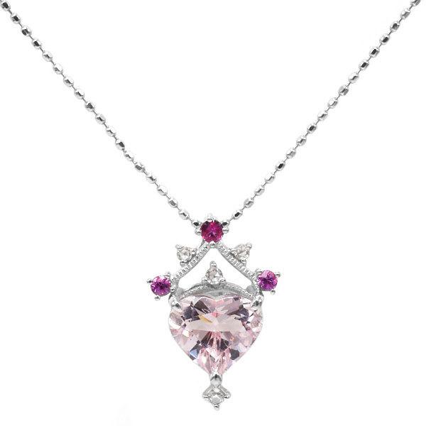 トップカラーモルガナイト ハートシェイプ 濃いピンクサファイア