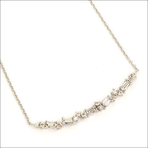 P10％中 バケットダイヤモンド ブリリアントダイヤモンド ニュークレセント New Crescent ネックレス PT900 K18 K10対応  誕生石 4月 | 