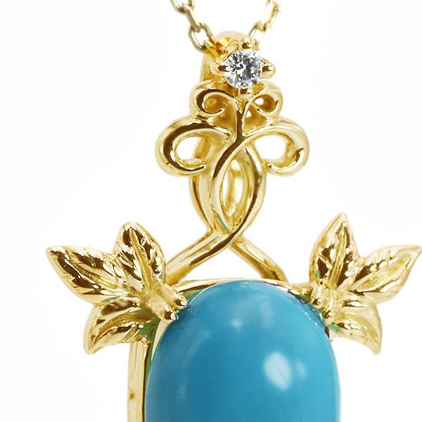 レディース スリーピングビューティー産 ターコイズ ダイヤモンド ペンダントトップ PT900 K18 K10対応 xmas クリスマス bfcp10 1石 ターコイズ