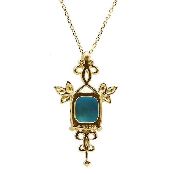 レディース スリーピングビューティー産 ターコイズ ダイヤモンド ペンダントトップ PT900 K18 K10対応 xmas クリスマス bfcp10 1石 ターコイズ