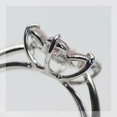 [ハッピーモティーフ]ピンクトルマリン モルガナイト フラワーデザインリング PT900 K18 K10対応 誕生石 10月 春色ピンクの画像