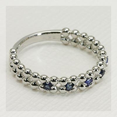 ブルーサファイア プレシャス”リング 誕生石 9月  PT900 K18 K10対応の画像