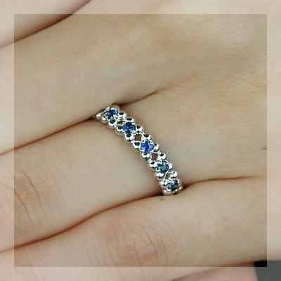 ブルーサファイア プレシャス”リング 誕生石 9月  PT900 K18 K10対応の画像
