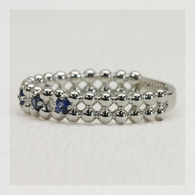 ブルーサファイア プレシャス”リング 誕生石 9月  PT900 K18 K10対応の画像