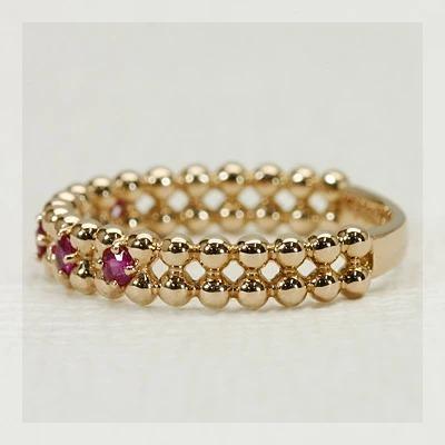 ルビー プレシャス”リング 誕生石 7月 PT900 K18 K10対応の画像