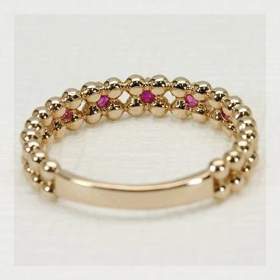 ルビー プレシャス”リング 誕生石 7月 PT900 K18 K10対応の画像