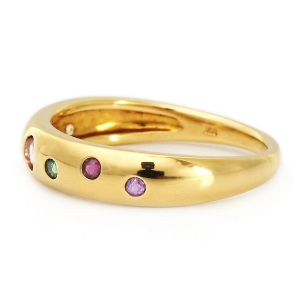 マルチカラーサファイアドッツリング PT900 K18 K10対応 誕生石