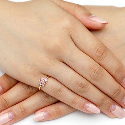 ピンクサファイア シャンパン ブラウン ダイヤモンド K18WG ダイヤ リング ピンクサファイア シャンパン ブラウン ダイヤモンド K18WG ダイヤ リング