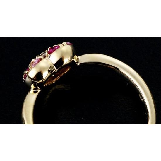 ベリーショコラ Berry Chocola ピンクサファイア ブラウンダイヤモンド ピンキーリング PT900 K18 K10対応　誕生石 4月 9月 春色ピンクの画像