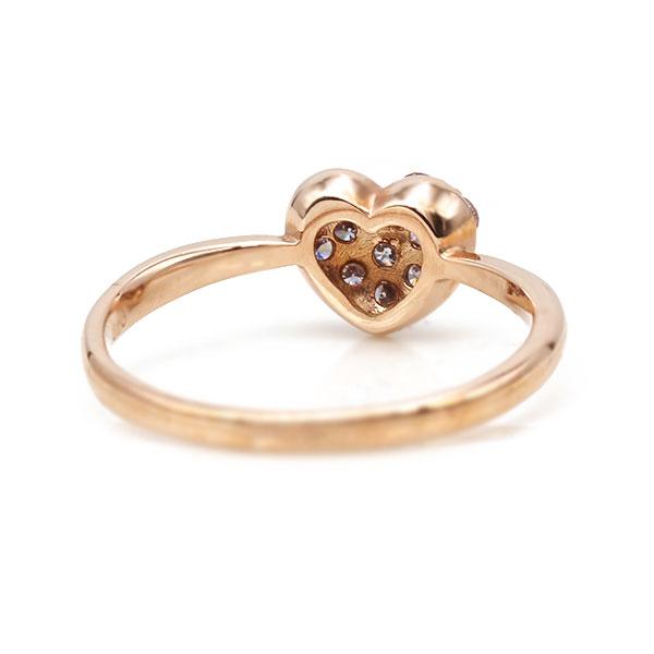 限定１本 K10PG ピンクダイヤモンド ハート リング ベリーショコラ Berry Chocola 11号 サイズ変更承ります 誕生石4月 爆買