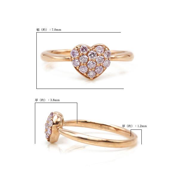 限定１本 K10PG ピンクダイヤモンド ハート リング ベリーショコラ Berry Chocola 11号 サイズ変更承ります 誕生石4月 爆買