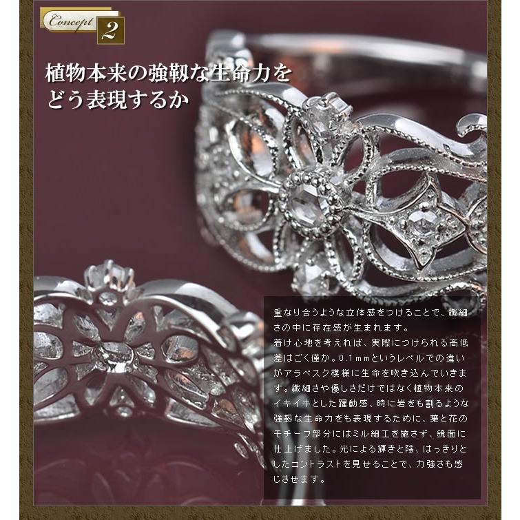 ジラーレ ローズカットダイヤモンド リング PT900 K18 K10対応　誕生石 4月の画像