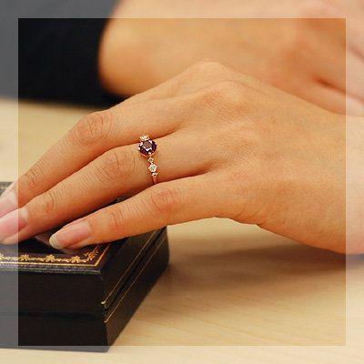 ローズカットダイヤ デマントイドガーネット K18 リング 天然石リング