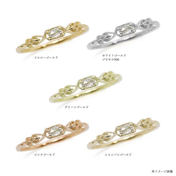 秋桜 イエローダイヤモンド フラワー リング k18 ローズカット