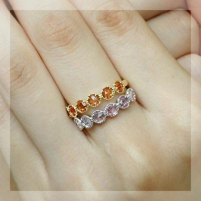 P+10％中 ローズカットピンクサファイアアンティークデザインリング 誕生石 9月 春色ピンク PT900 K18 K10対応 |  | 02