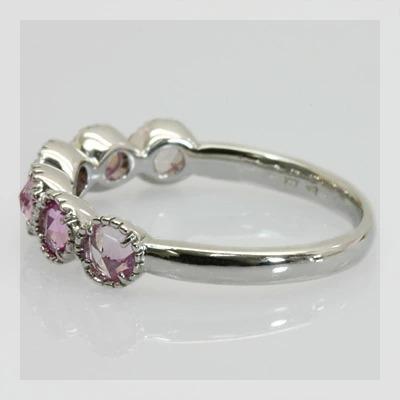 P+10％中 ローズカットピンクサファイアアンティークデザインリング 誕生石 9月 春色ピンク PT900 K18 K10対応 |  | 03