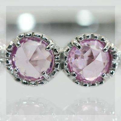 P+10％中 ローズカットピンクサファイアアンティークデザインリング 誕生石 9月 春色ピンク PT900 K18 K10対応 |  | 06