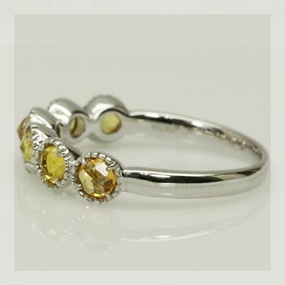 ローズカットイエローサファイアアンティークリング 誕生石 9月 PT900 K18 K10対応の画像