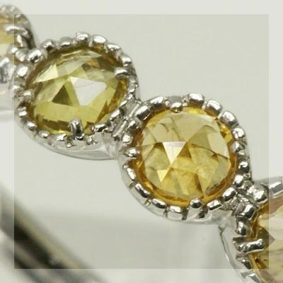 ローズカットイエローサファイアアンティークリング 誕生石 9月 PT900 K18 K10対応の画像