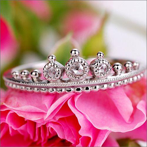 ローズカットダイヤモンドリング スタイリッシュ ティアラ PT900 K18  