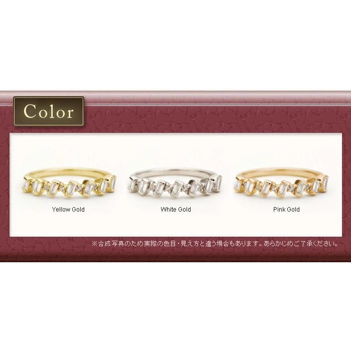 バゲットカットダイヤモンド ローズカットダイヤモンド リング PT900 K18 K10対応  誕生石 4月の画像