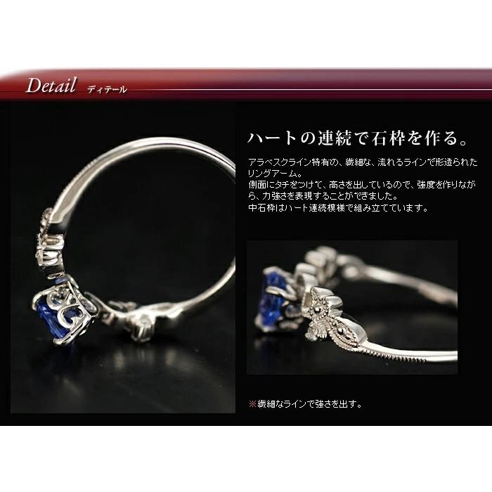 エレガント・ハート 希少石 タンザナイト ローズカットダイヤモンド リング　 PT900 K18 K10対応  誕生石 4月 12月の画像