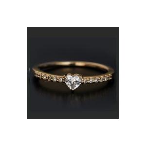 シェルタ ハート シェイプ ダイヤモンド リング 誕生石 4月 PT900 K18