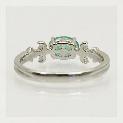 ザンビア産エメラルド リリー・デコール”リング 誕生石 5月 PT900 K18 K10対応の画像