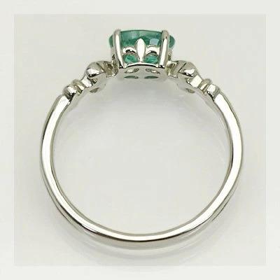 ザンビア産エメラルド リリー・デコール”リング 誕生石 5月 PT900 K18 K10対応の画像
