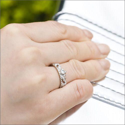 月桂樹のティアラ ローズカットダイヤモンド リング PT900 K18 K10対応